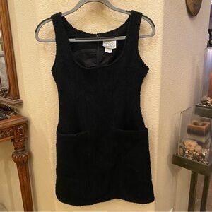 Vintage SODA BLU Women Wool Blend Textured Classic Black Dress Size Small